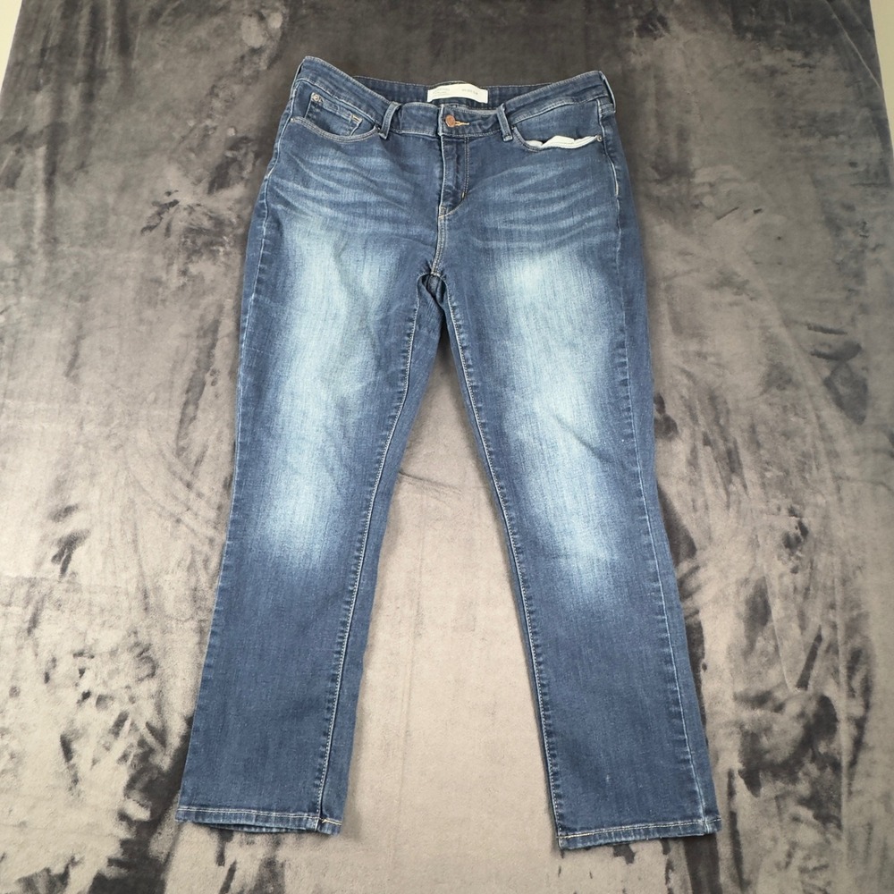 Signature Levi Strauss Jeans Womens 14S Blue Mid Rise Slim Denim 3956